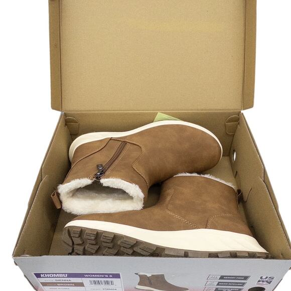 Khombu Womens Insulated Winter Snow Boots Side Zip Rubber Sole Size 6 8 9 10 - Picture 2 of 7